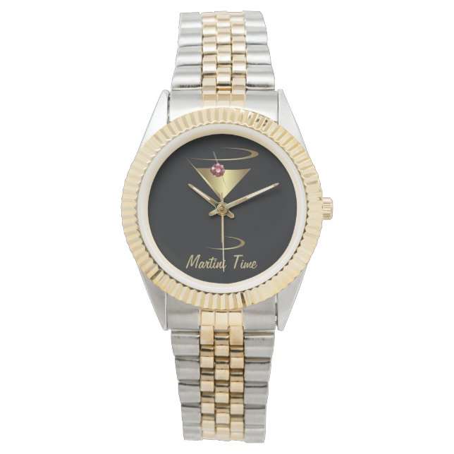 Reloj De Pulsera Red Jewel Gold Metallic-Time para Martini (Anverso)
