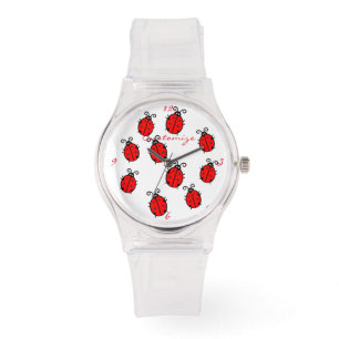 Reloj De Pulsera Red Ladybugs Crawling Thunder_Cove