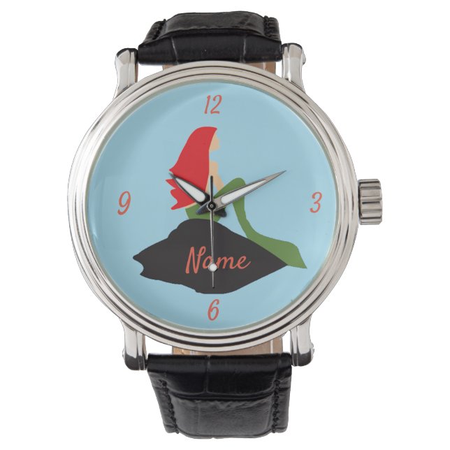 Reloj De Pulsera Red Mermaid Sitting Thunder_Cove (Anverso)
