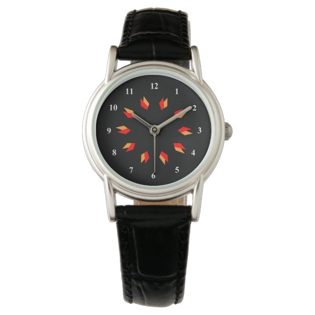 Reloj De Pulsera Red, oro y Black Mandala Watch (Anverso)