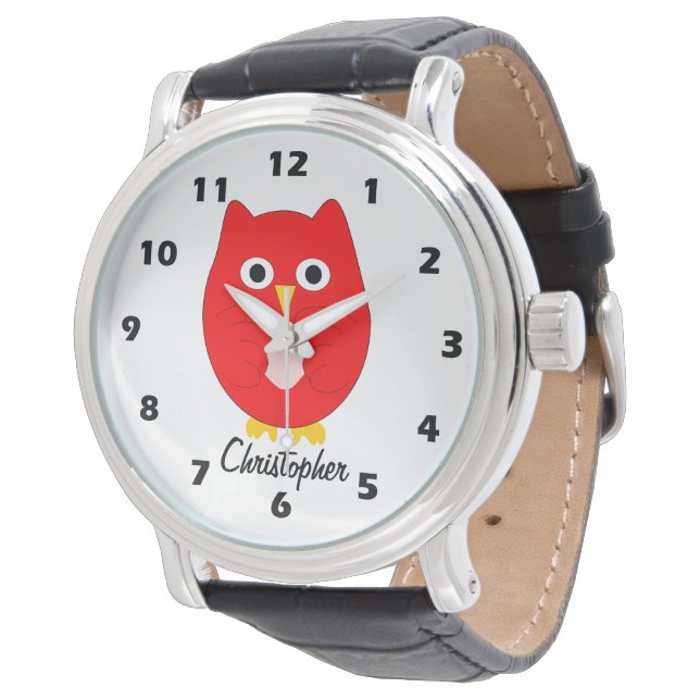 Reloj De Pulsera Red Owl Design Personalised (Angular)