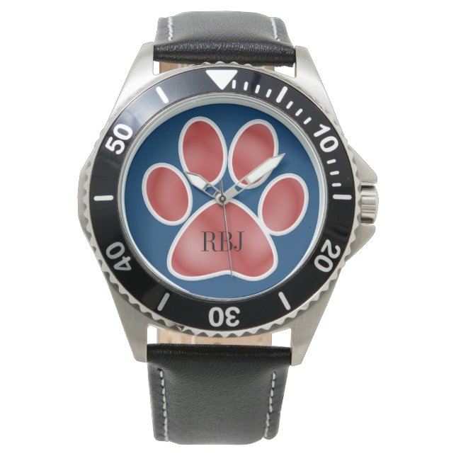 Reloj De Pulsera Red Pawprint Watch (Anverso)
