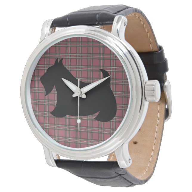 Reloj De Pulsera Red Plaid Black Scottish Territorial Watch (Angular)