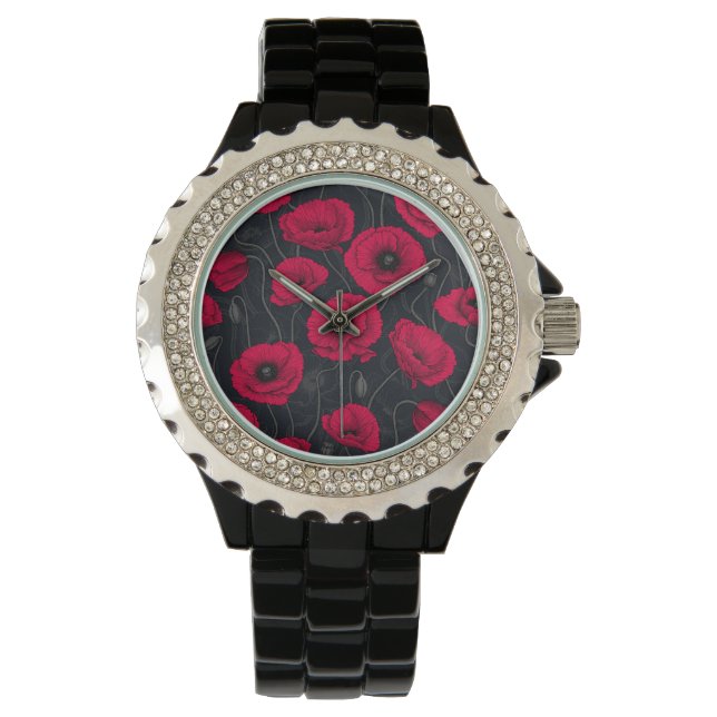 Reloj De Pulsera Red Poppies (Anverso)