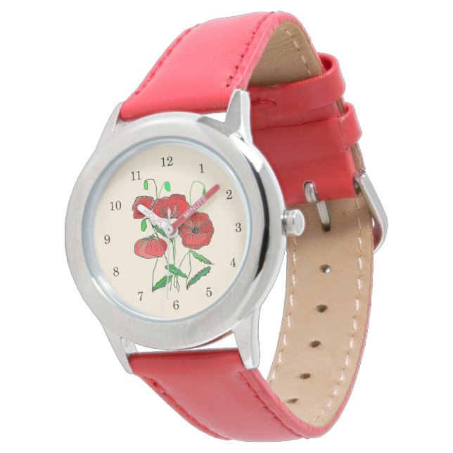 Reloj De Pulsera Red Poppies Watch (Angular)