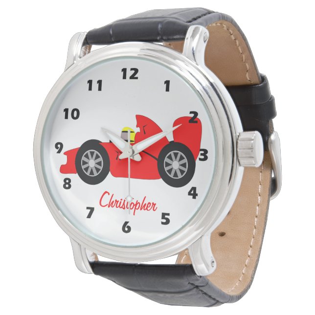 Reloj De Pulsera Red Racing Car Design Personalised (Angular)
