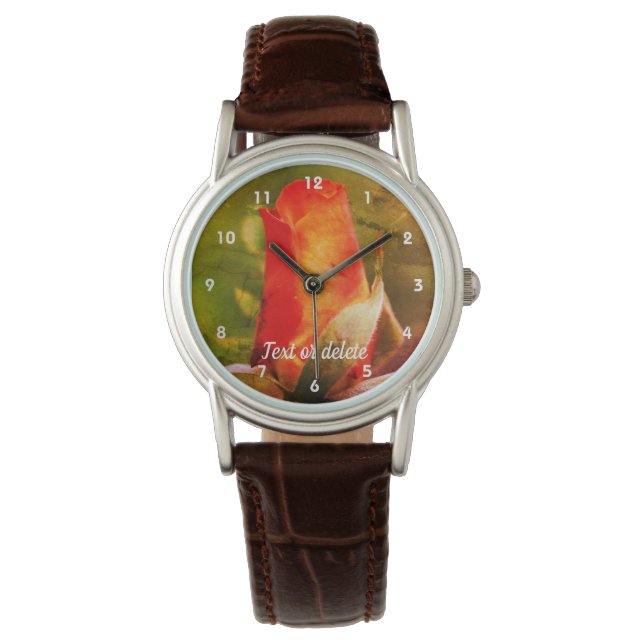 Reloj De Pulsera Red Rosebud Close Resumen personalizado (Anverso)