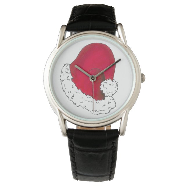Reloj De Pulsera Red Santa Claus Gorra Feliz Navidad Navidad Watch (Anverso)