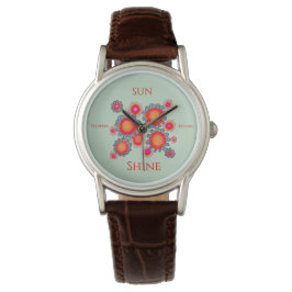 Reloj De Pulsera Red SunFlowers Graphic SunShine Flowers Bloom