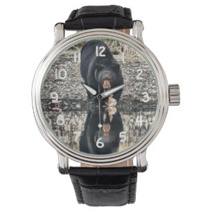 Reloj De Pulsera Reflexiones del oso negro
