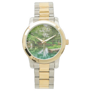 Reloj De Pulsera Reflexiones verdes de primavera