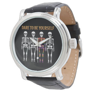 Reloj De Pulsera Regala Orgullo LGBT Esqueleto Atrevete a Ser Tú Mi