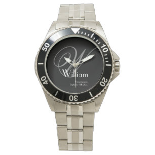 Reloj De Pulsera Regalo Boda Groomsman Monograma Deportes modernos