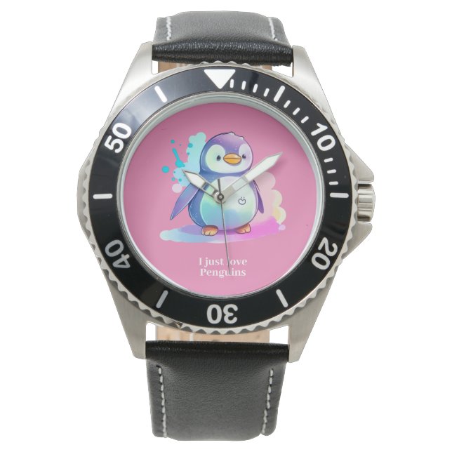Reloj De Pulsera Regalo Cute Penguin eWatch (Anverso)