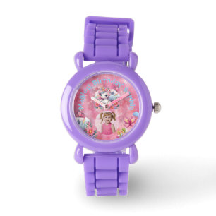 Reloj De Pulsera Regalo de cumpleaños con foto de unicornio floral