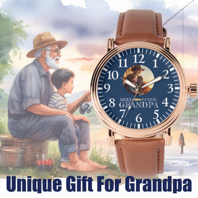 Reloj De Pulsera Regalo de cumpleaños de pesca para foto de abuelo (Subido por el creador)
