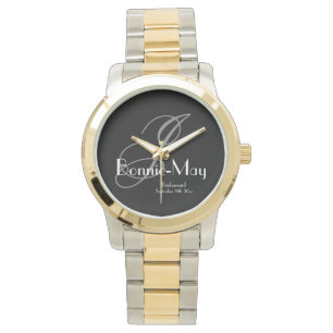 Reloj De Pulsera Regalo de Dama de Honor con Monograma y Nombre de 