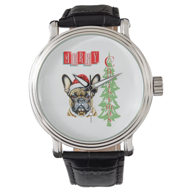 Reloj De Pulsera Regalo de Navidades de Bulldog de Francia (Anverso)