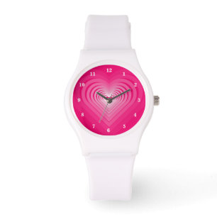 Reloj De Pulsera Regalo de vigilancia romántica con corazón rosado
