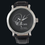 Reloj De Pulsera Regalo Groomsman Elegante Monograma Nombre inicial<br><div class="desc">Groomsman Groomsmen Regalo Elegante Monograma Nombre Personalizado Inicial Guay Watch. Haga clic en personalizar esta plantilla para personalizar con la inicial de su monograma, el nombre y la fecha de matrimonio de forma rápida y sencilla. Regalo Groomsman Elegant Monograma Nombre inicial Guay Watch, es parte de la colección de regalos...</div>