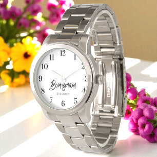 Reloj De Pulsera Regalo para Damas de Honor Boda Negro Blanco