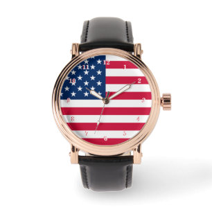 Reloj De Pulsera Regalo patriótico de American Flag Watch USA