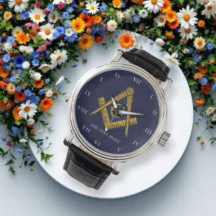 Reloj De Pulsera Regalo personalizado de francmasón Brújula cuadrad