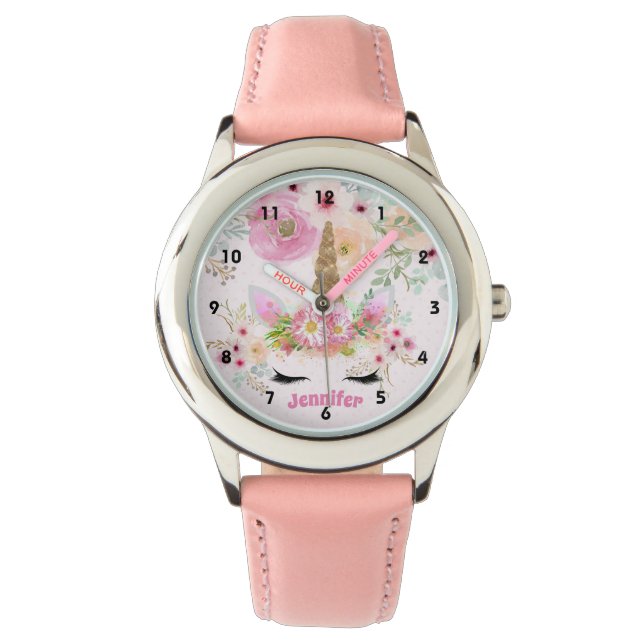 Reloj De Pulsera Regalos de Chicas de la Purpurina de oro rosa Unic (Anverso)