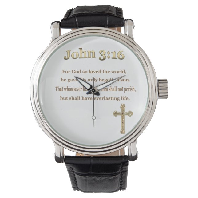 Reloj De Pulsera Regalos de John 3:16 (Anverso)