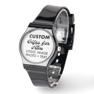 Reloj De Pulsera Regalos de Personalizado Black Silicone Watch para