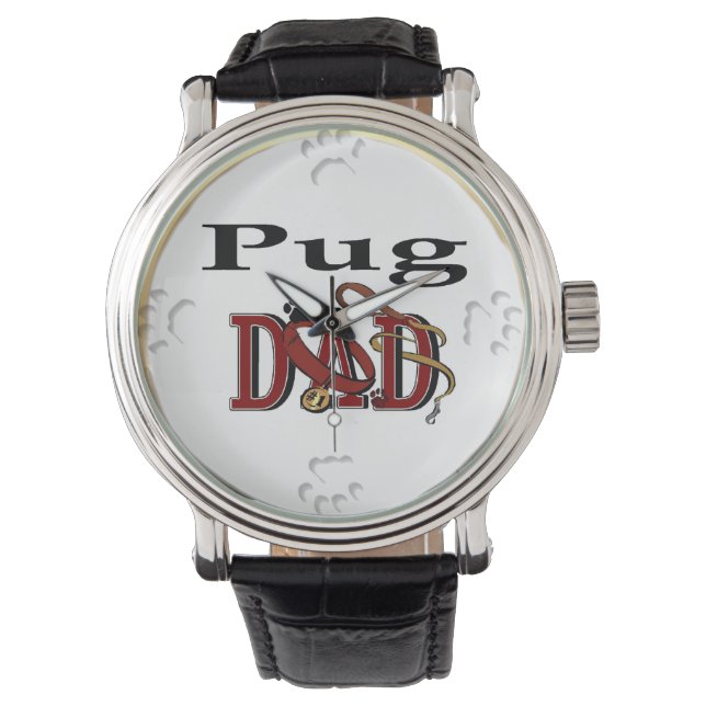 Reloj De Pulsera Regalos de Pug Dad (Anverso)