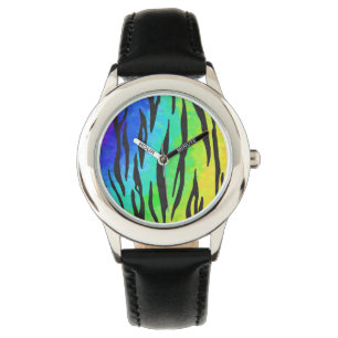 Reloj De Pulsera Regalos de tigres negros y arcoiris
