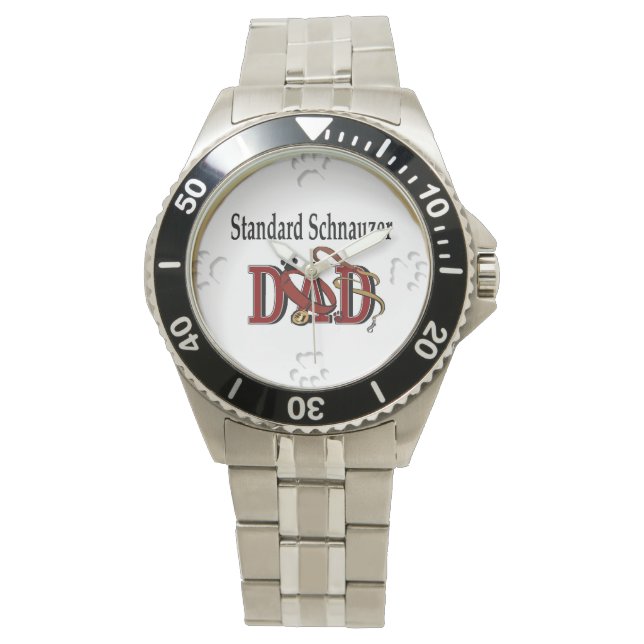 Reloj De Pulsera Regalos estándar de Schnauzer Dad (Anverso)