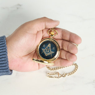 Reloj De Pulsera Regalos Freemason únicos   Blue Gold Masonic Compa