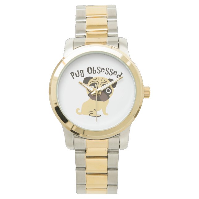 Reloj De Pulsera Regalos obsesionados de Pug (Anverso)