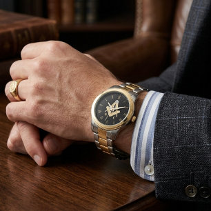 Reloj De Pulsera Regalos personalizados de monograma masones negros