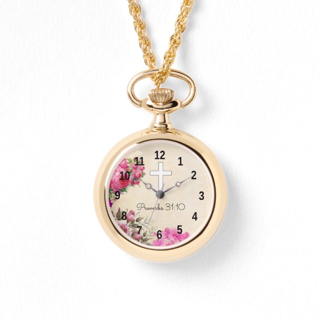 Reloj De Pulsera Regalos personalizados mujeres - Proverbios 31:10 (Anverso)