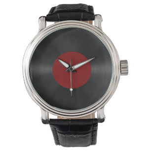Reloj De Pulsera Registro de vinilo retro vintage (rojo)