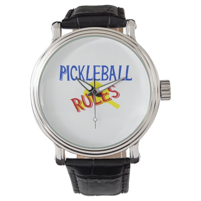 Reloj De Pulsera reglas de pickleball bernice paddle amarillo rojo  (Anverso)