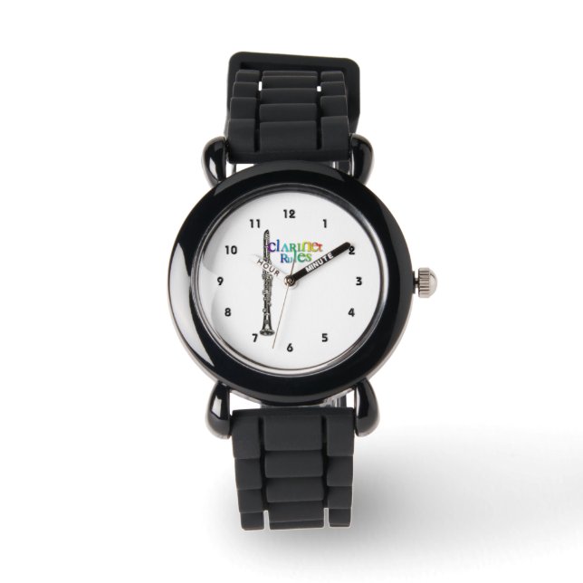 Reloj De Pulsera "Reglas del Clarinet" por Leslie Harlow (Anverso)