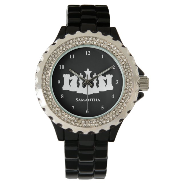 Reloj De Pulsera Reina de ajedrez clásico personalizado (Anverso)