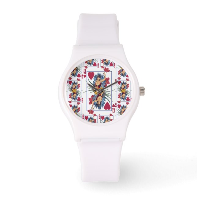Reloj De Pulsera Reina de corazones y flores (Anverso)