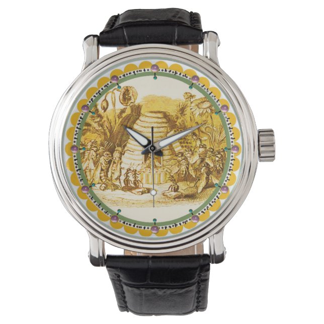 RELOJ DE PULSERA REINA DE LAS ABEJAS DORMIDAS EN EL SKEP / BEEKEEPE (Anverso)