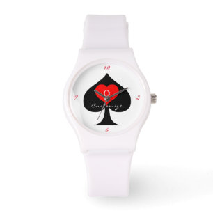Reloj De Pulsera Reina negra de espadas de corazón rojo Thunder_Co