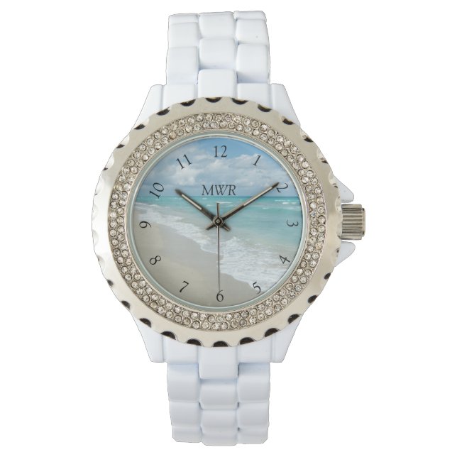 Reloj De Pulsera Relajación Playa Vigilancia Monogramada (Anverso)