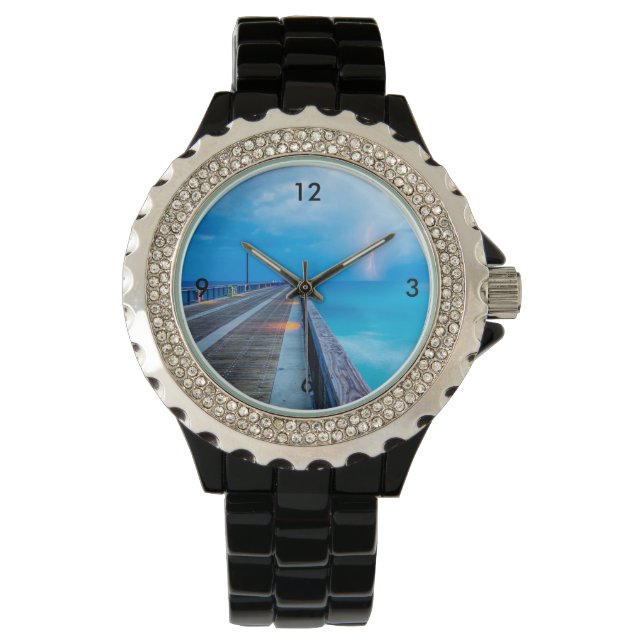 Reloj De Pulsera Relámpago En El Pier Navarre Beach (Anverso)