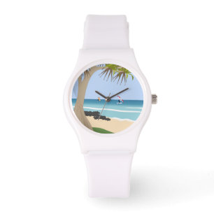 Reloj De Pulsera Relieve metalizado Ala en la playa