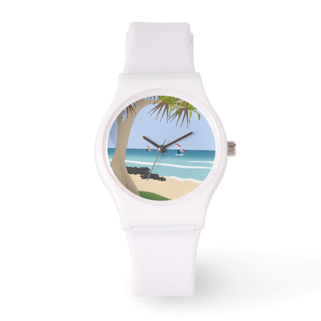 Reloj De Pulsera Relieve metalizado Ala en la playa (Anverso)