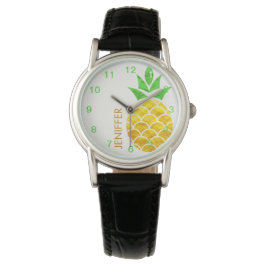 Reloj De Pulsera Relieve metalizado de verano personalizado Oro piñ