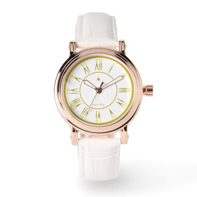 Reloj De Pulsera Relieve metalizado dorado Luxury Watch (Anverso)